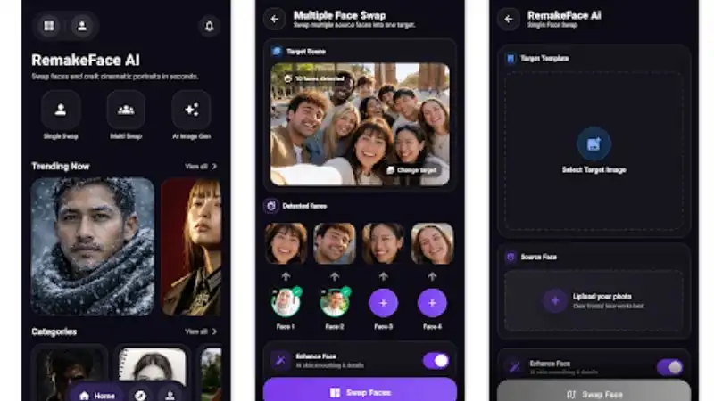 Fitur Unggulan RemakeFace : AI Face Swap MOD APK
